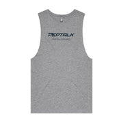 Grey men's tank top with PepTalk "Your Talk Your Legacy" design