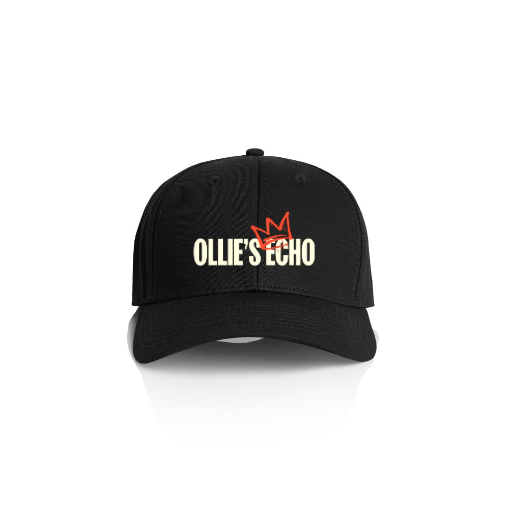 Black icon cap with Ollie's Echo logo