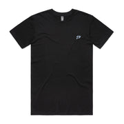 Black men's shirt with PepTalk logomark