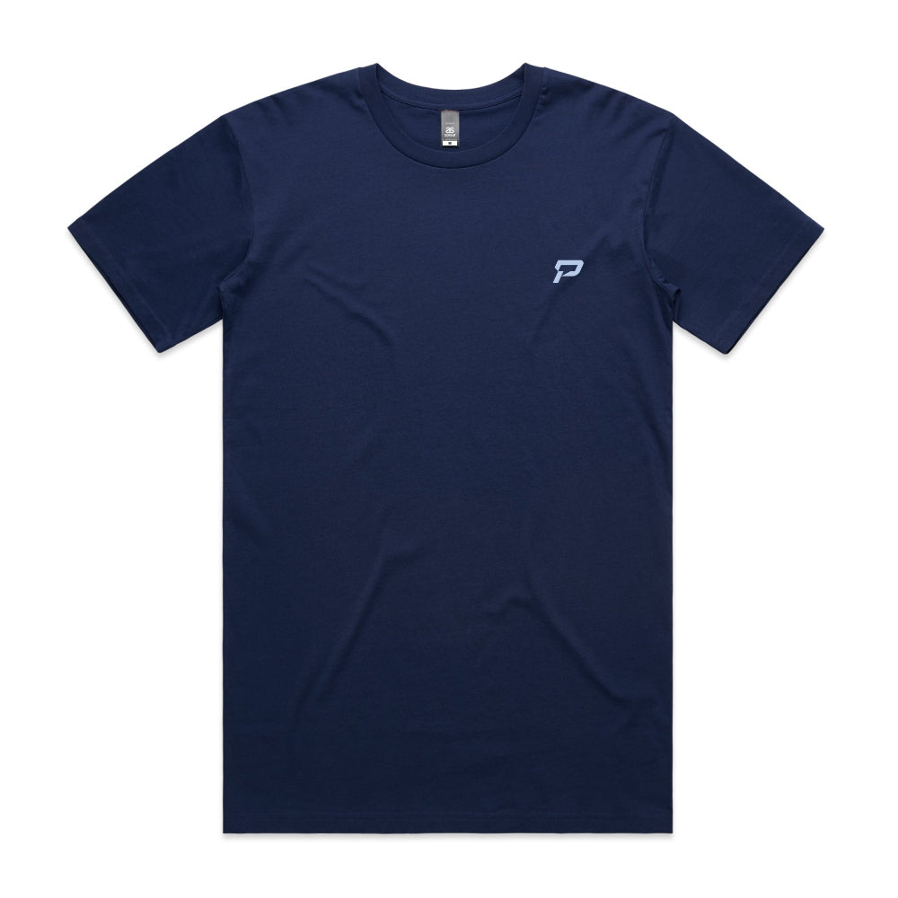 Cobalt men's shirt with PepTalk logomark