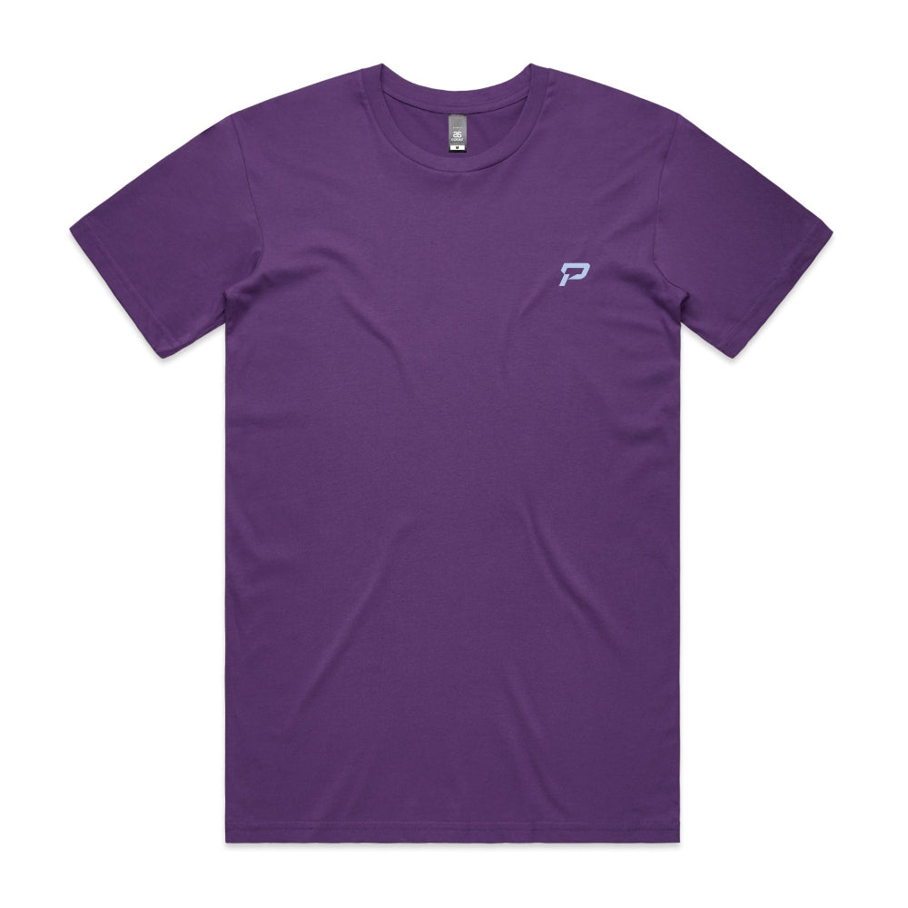Purple men's shirt with PepTalk logomark