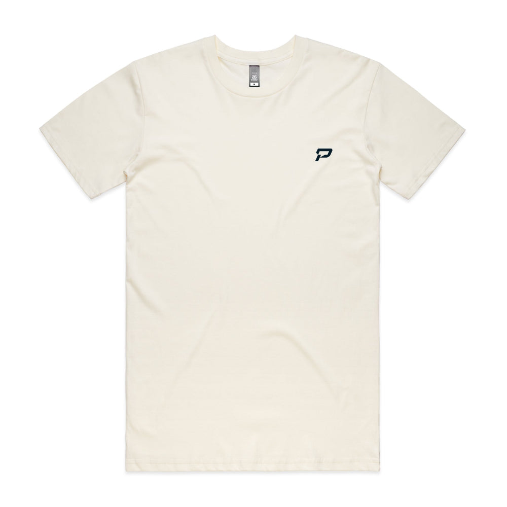 Natural colour men's shirt with PepTalk logomark