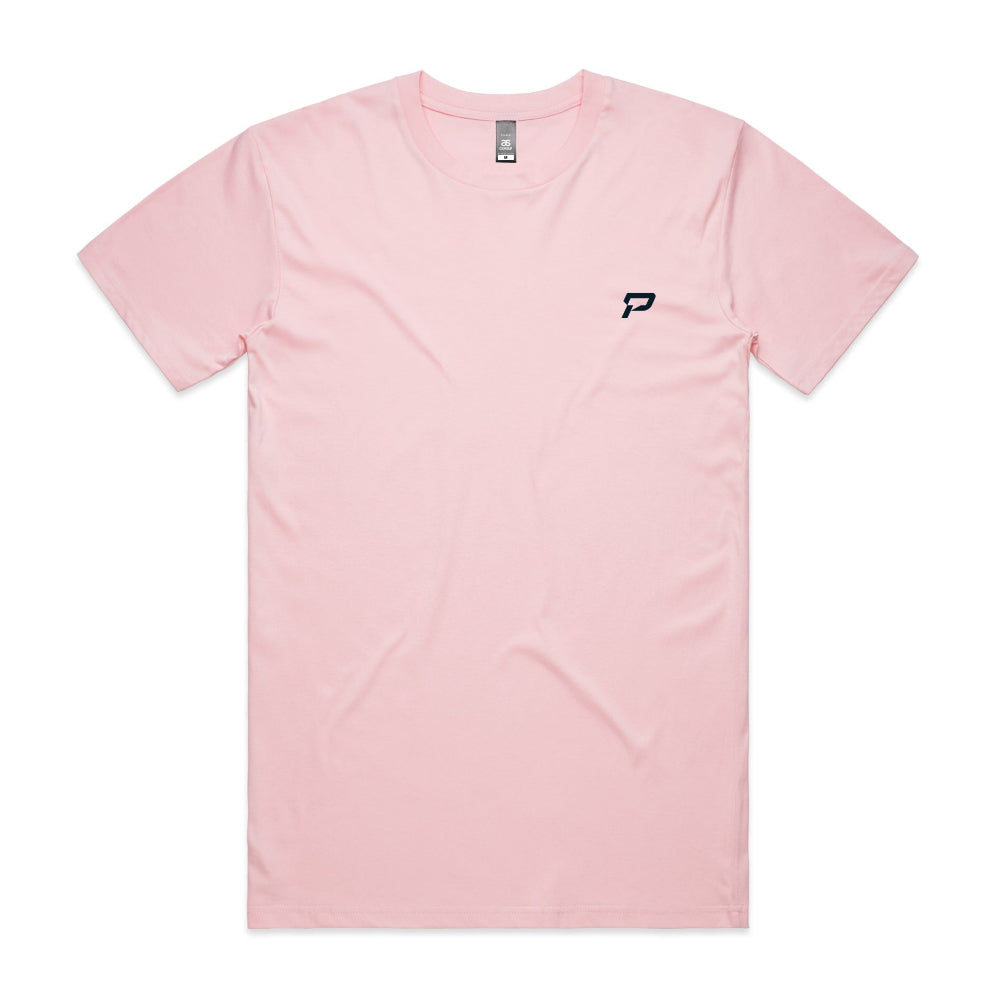 Pink men's shirt with PepTalk logomark