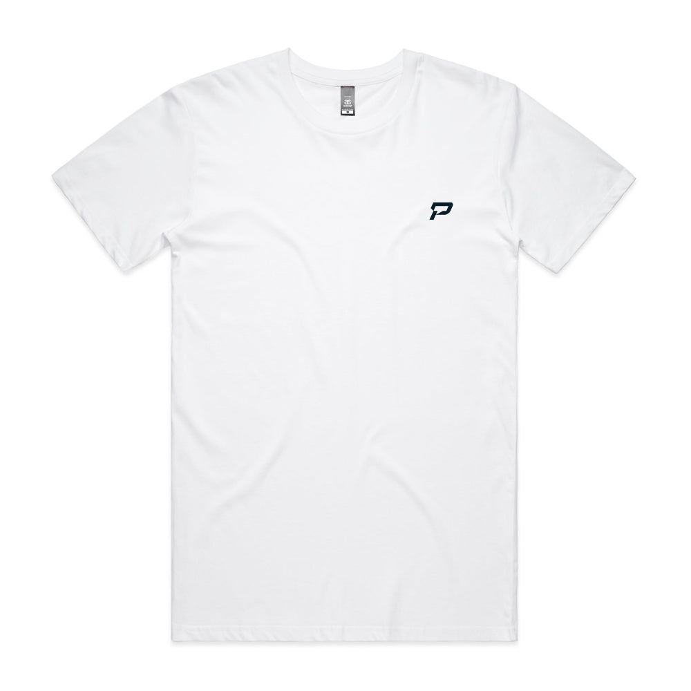 White men's shirt with PepTalk logomark