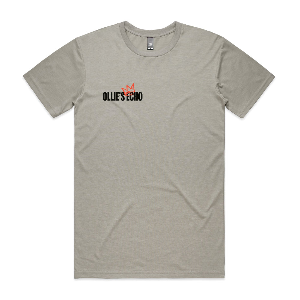 Light grey men's shirt with Ollie's Echo logo at the front