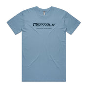 Carolina blue men's shirt with "PepTalk Your Talk Your Legacy" design