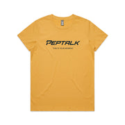 Mustard colour women's t-shirt with "This Is Your Moment" design on white background